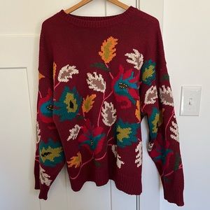 Vintage Handmade Leaf Sweater